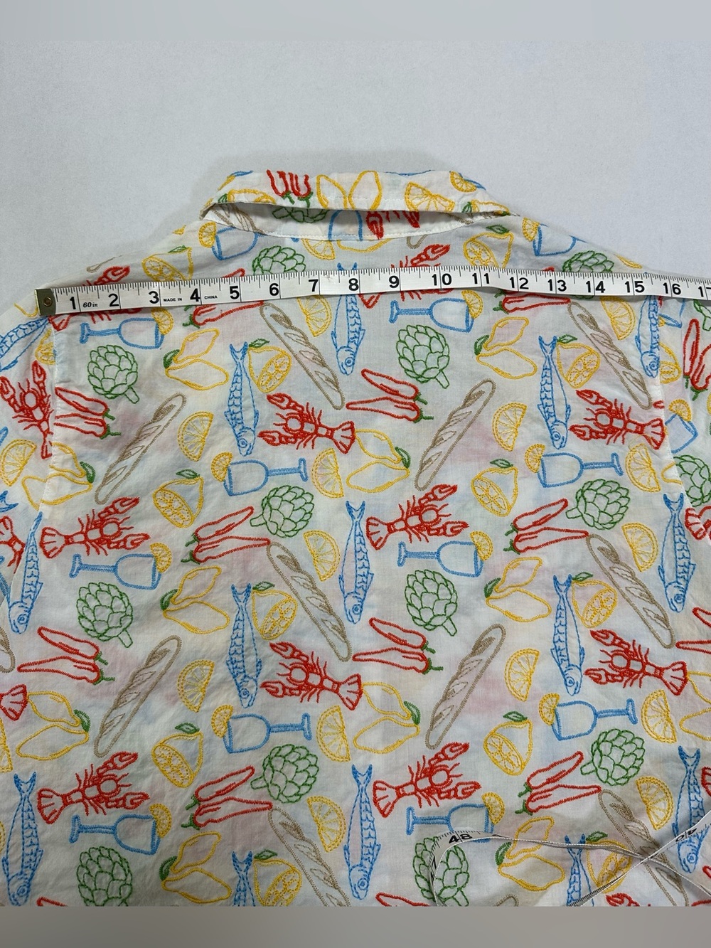 Cynthia Rowley L Cotton Boxy Relaxed Button Up Coastal Beachy Tomato Girl Summer - Picture 5 of 16